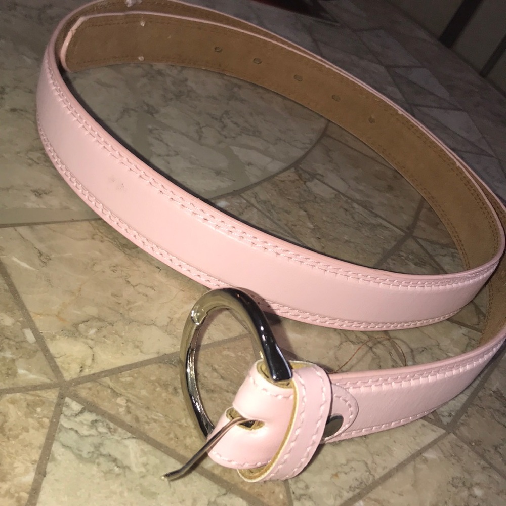 Leather pink belt